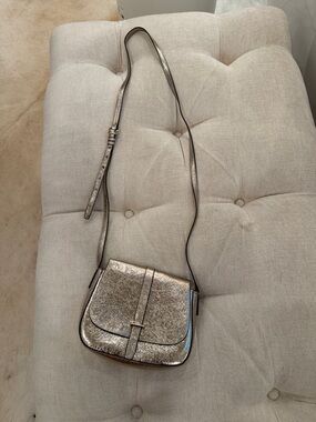 GAP Metallic Gold Crossbody Saddle Bag